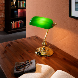 Eglo Banker bordlampe, grøn/messing