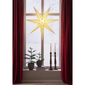 Star Trading Holly adventsstjärna med ljus, 95 cm, vit