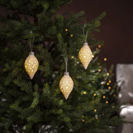 Star Trading Gota porslinskulor med belysning, 13,3 cm, 3-pack