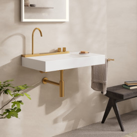 Hansgrohe Avalegra Aquaunit servant med armatur, 78x47,5 cm, gull