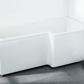 Svedbergs Torne dusjbadekar, 160x70/85 cm, høyre, hvit