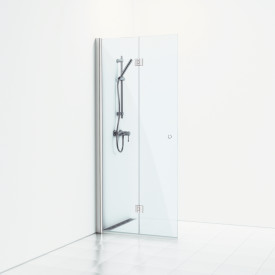 Svedbergs Skoga brusedør, 87 cm, klart glas, mat aluminium profil