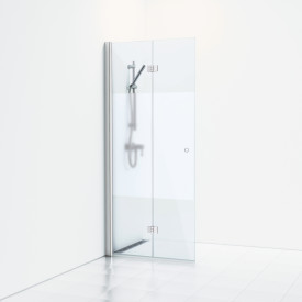 Svedbergs Skoga brusedør, 76 cm, halvfrostet glas, mat aluminium profil