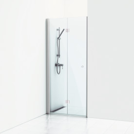 Svedbergs Skoga brusedør, 79,5 cm, klart glas, mat aluminium profil
