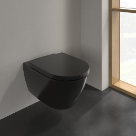 Villeroy & Boch Subway 2.0 vegghengt toalett, CeramicPlus, 37x56 cm, sort matt