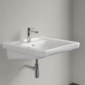 Villeroy & Boch ViCare vegghengt servant, overløp, 65x55 cm, hvit
