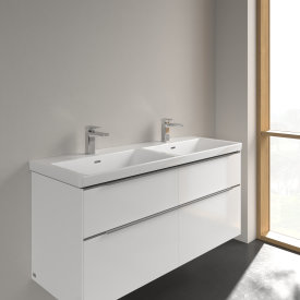 Villeroy & Boch Subway 3.0 møbelservant, overløp, dobbel, 130x47 cm, hvit