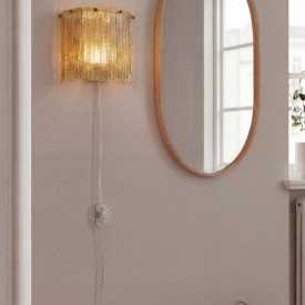 Aneta Lighting Abelone væglampe, ravfarvet/sort