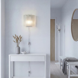 Aneta Lighting Abelone væglampe, klar/sølv
