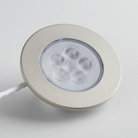 Loevschall ID downlight, Ø55 mm, 3000K, børstet stål