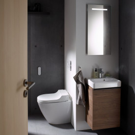 Geberit AquaClean Tuma Comfort douchetoilet, back-to-wall, sort/hvid