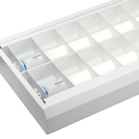 Lareno Modus kontorarmatur for 2 x LED rør, hvidt gitter