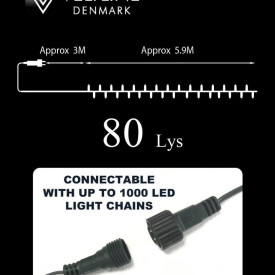 Veli Line utendørs LED lyslenke - Varmhvitt lys-6 meter