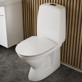 Ifö Spira toilet, uden skyllekant, rengøringsvenlig, hvid