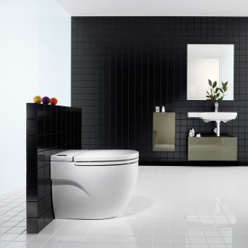 Roca Meridian toilet, back-to-wall, integreret vandtank, hvid