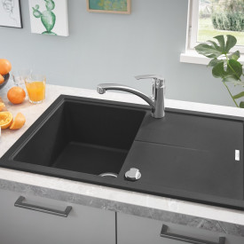 Grohe K400, kjøkkenvask, 100x50 cm, svart