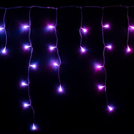 Twinkly Icicle lyskæde, 5 meter, 190 lys, farvet og hvidt lys