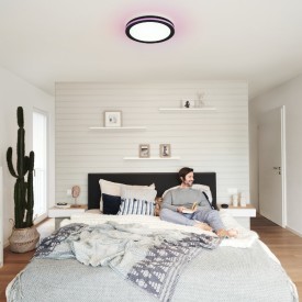 Ledvance Smart+ Wifi Circle plafond, fargeendring + hvit, sort