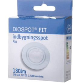GN Diospot FIT LED indbygningsspot, 2700K, alu