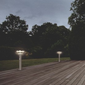 Ledvance Endura Style Solar Double Circle trädgårdslampa med solceller & sensor, rostfritt stål