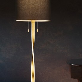 Trio Lighting Nandor gulvlampe, guld