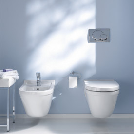 Duravit Starck 3 compact væghængt toilet, skjult montering, hvid