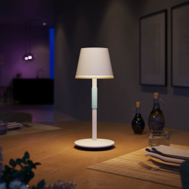 Philips Hue Go oppladbar bordlampe, hvit