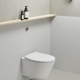 GSI Modo væghængt toilet, uden skyllekant, rengøringsvenlig, hvid