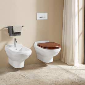 Villeroy & Boch Hommage væghængt toilet, rengøringsvenlig, hvid