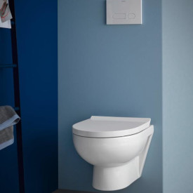 Duravit No.1 vägghängd toalett, utan spolkant, rengöringsvänlig, vit