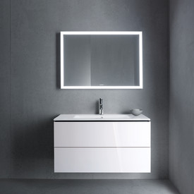 Duravit L-Cube spegel med belysning, dimbar, sensor, 100x70 cm, vit