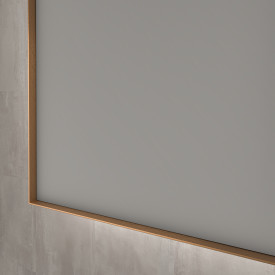 Sanibell Ink SP32 speil med lys, 80x80 cm, børstet kobber