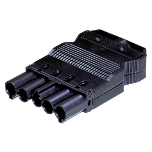 GST18i5 Plug Skrue Hann 5P 0,75-2,5 mm² Ø8,5-12,5 mm Svart Backuptype - El