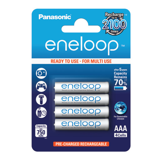 Panasonic Eneloop AAA genopladelige batterier - 4 stk.