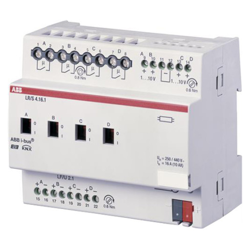 KNX 1-10V Lysstyring aktuator 4 Kanal 16A mdrc LR/S4.16.1