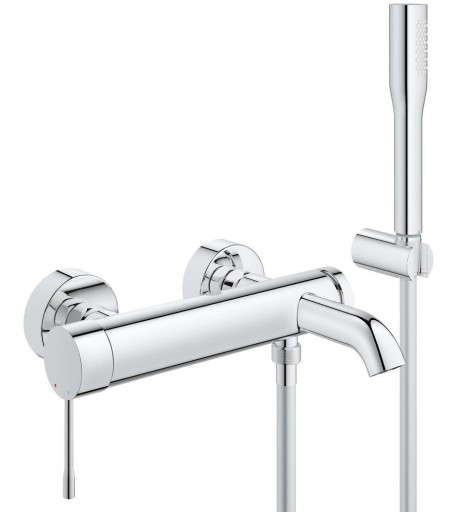 Grohe Essence badekararmatur med dusjsett, krom