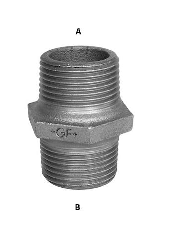 Galvanisert ansatsnippel 1/2" x 3/8"