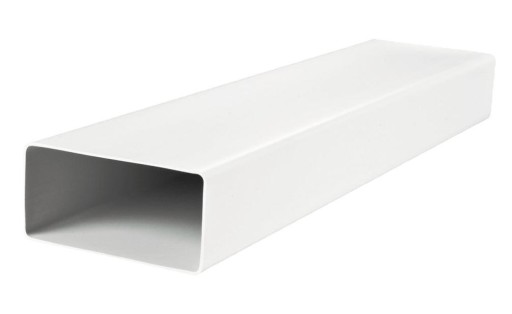 Flatkanal PVC 55 x 110 mm, lengde 1000 mm, hvit Rør