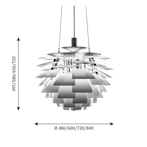 Ph Artichoke Pendel 840 Led 2700k Wb B. Stål