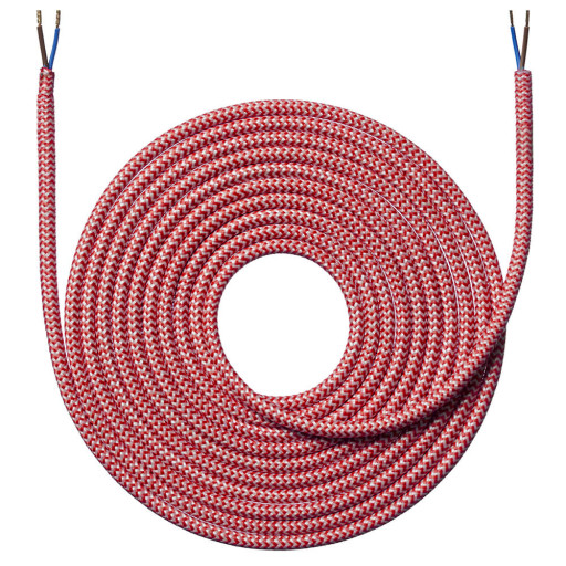 Nielsen Light färgad tygsladd 4 meter - sicksack röd