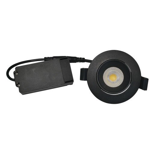 Nordtronic Velia Low Profile downlight, 5W/2700K, LED, matt svart