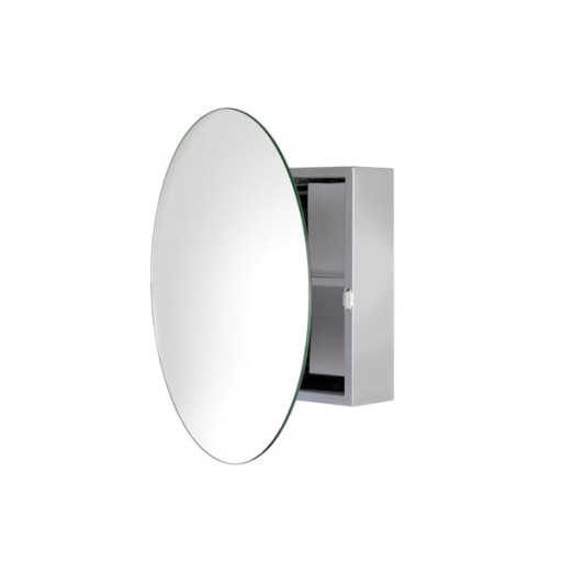 HeFe Severn speilskap, Ø50 cm, rustfritt stål Baderom > Innredningen