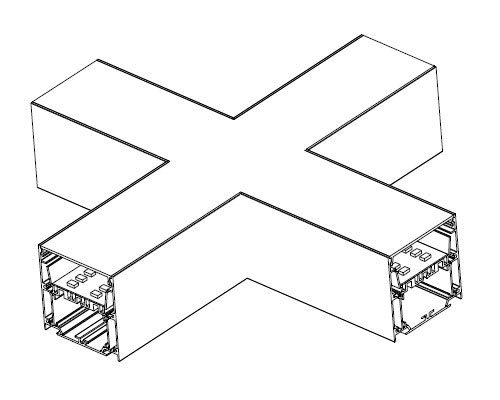 X-stykke for aluminiumsprofil 45S Profil/tilbehør