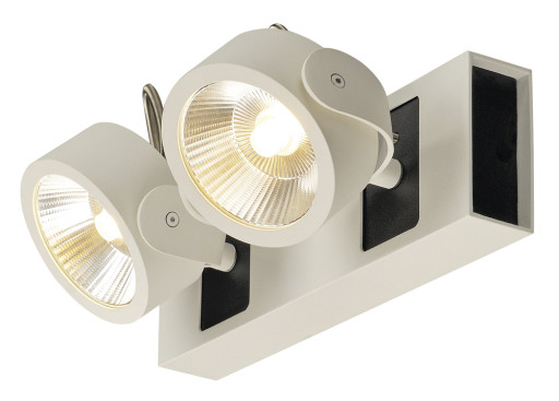 KALU LED 2 væg- og loftlampe, hvid/sort, 3000K, 60°