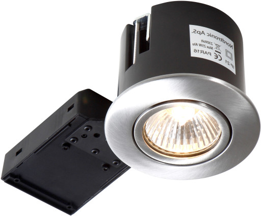 Nordtronic Quick Install indbygningsspot m/Philips GU10 spotpære - 4,6W/børstet aluminium