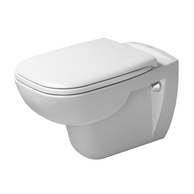 Duravit D-Code vegghengt toalett, uten skyllekant, antibakteriell, hvit