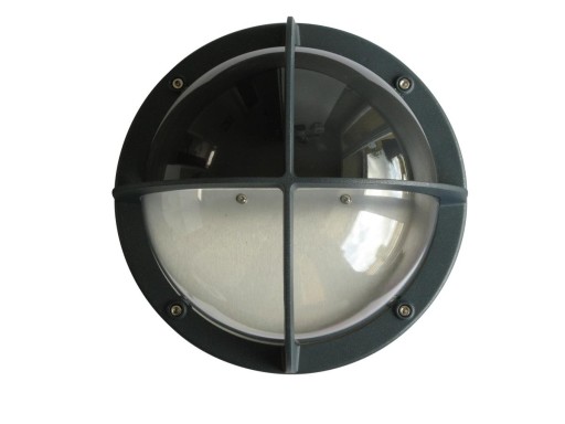 MIA skotlampe E27 m/halvskærm IP44 - Koksgrå