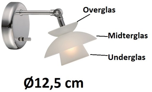 Billede af Halo Design reserveglassæt til Dallas væglampe, Ø12,5 cm