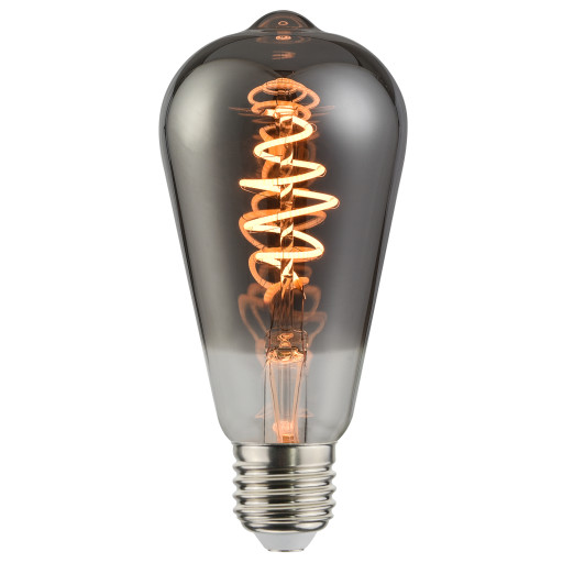 Nordlux Deko Spiral dråbeformet E27 LED globepære - røgfarvet
