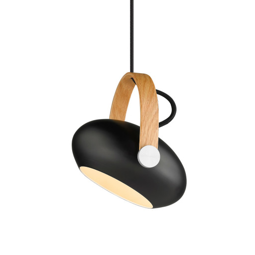 D.C, Pendel lampe, E27 by Halo Design (D: 18 cm. x H: 17,8 cm., Sort/Eg)